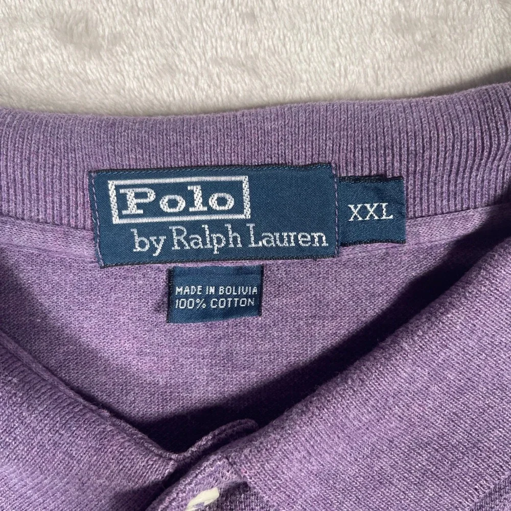 Polo Ralph Lauren Polo Shirt Classic Mens XXL Purple Heathered Cotton Pony Logo
